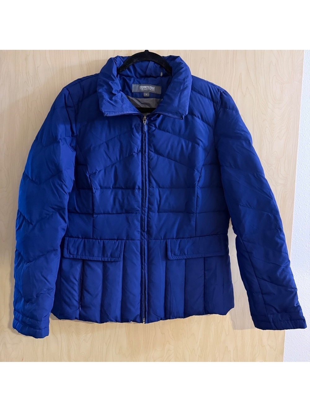 Kenneth Cole Reaction quilted puffer jacket Duck down royal blue size large